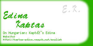 edina kaptas business card